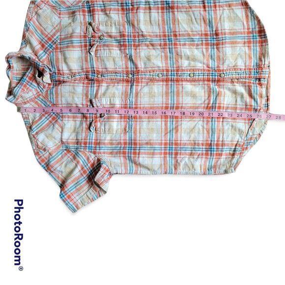 ๐๐HP!๐๐Lucky Brand Plaid Short Sleeve Button-Down Shirt - L - Picture 6 of 6